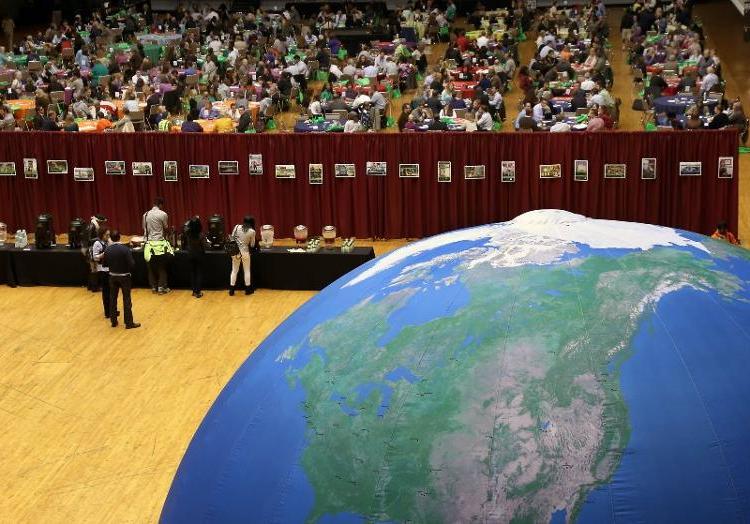 Tri-C's Earth Balloon at the Sustainable Cleveland Summit. Photo by William C. Rieter, City of Cleveland.