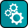 Technical Requirements icon - a graphic illustration of three interlocking gears